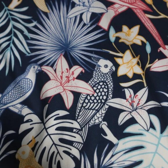 Izod Golf Polo Shirt Men 2XL Multicolor Tropical Print Dark Wash Spread Collared - Picture 4 of 9